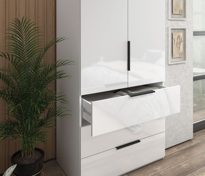 Шкафы, Шкаф 2-х дверный с ящиками 90 см Люкс