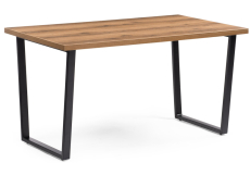 Обеденные столы, Стол деревянный Лота Лофт 140 25 мм (матовый черный)