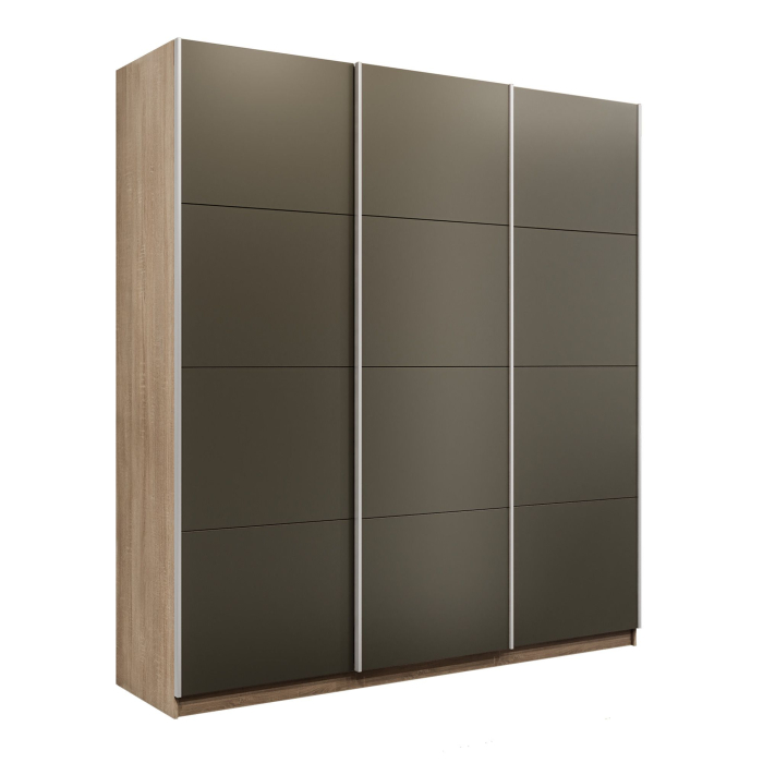 Шкафы-купе 3-х дверные, Шкаф-купе Эста 3-х дверный Стекла хаки/Доводчик 300х66х240