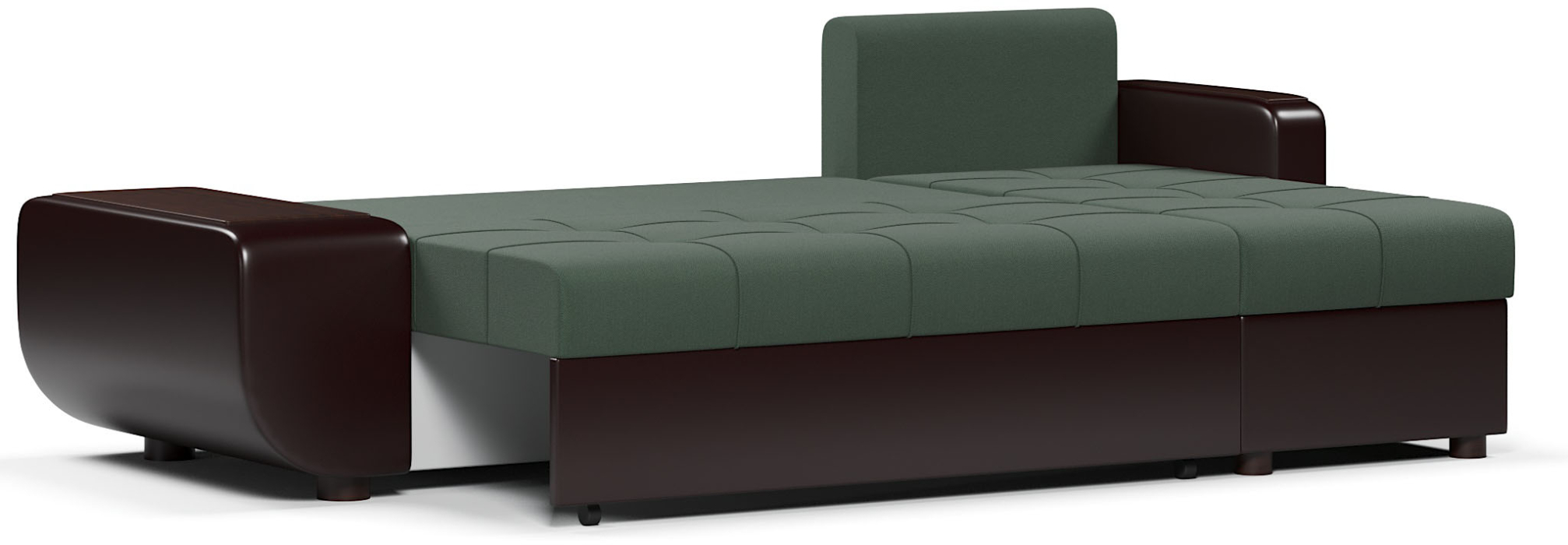 Диваны угловые в гостиную, Диван-кровать угловой Атланта со столиком еврокнижка,велюр+экокожа