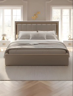 Мягкая кровать, Кровать Валенсия с подъемным механизмом 160х200 см велюр, золото