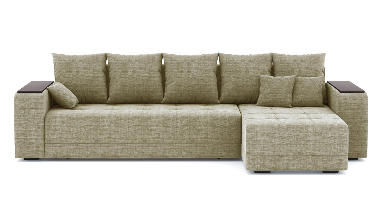 Диваны угловые в гостиную, Диван-кровать угловой Дубай еврокнижка, рогожка