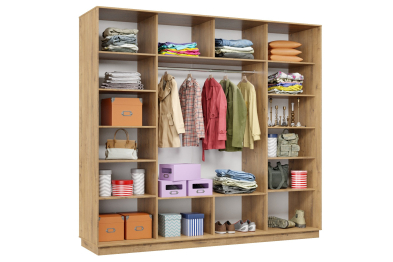 Шкаф-купе Премьер 58 (11ЗГ;11ЗГ;11ЗГ) фасады зеркало графит/трёхдверный/Профиль чёрный муар