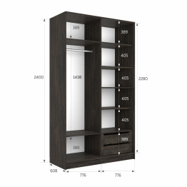 Шкаф-купе Эста ДСП+ДСП 160х66х240