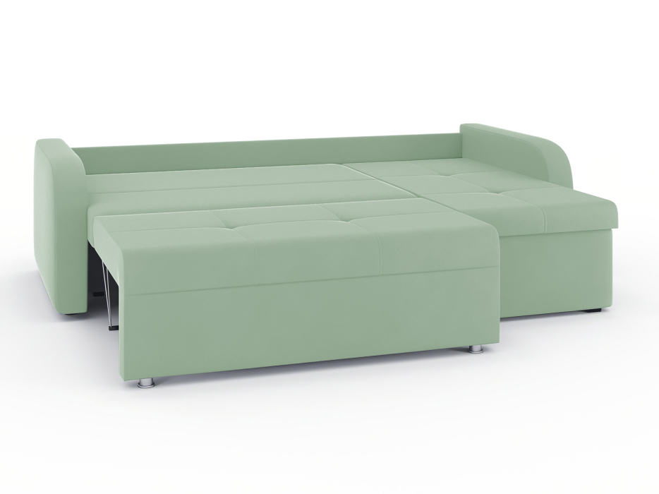 Диваны угловые в гостиную, Диван-кровать угловой Мини Люкс трехсекционная еврокнижка, велюр