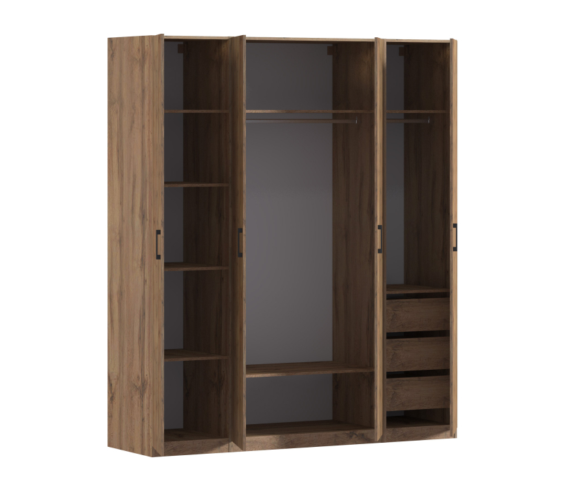 Для одежды, Шкаф четырехдверный Макс 2000 мм, вариант №4 (ЛДСП, корпус дуб вотан)