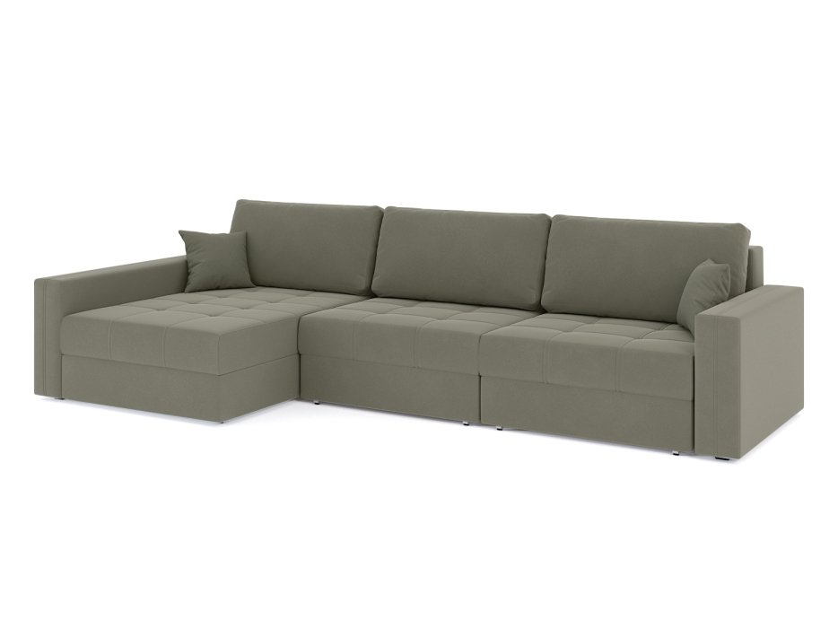 Диваны угловые в гостиную, Диван-кровать угловой Брест 3 секции еврокнижка, велюр