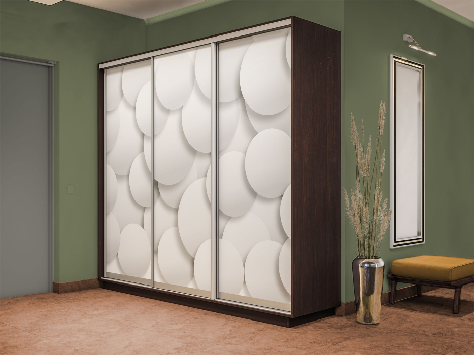 Шкафы-купе 3-х дверные, Шкаф-купе Экспресс 3-х дверный Фотопечать Шары Стекла 180х60х240