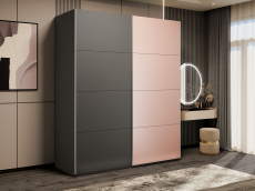 Шкафы-купе 2-х дверные, Шкаф-купе Эста 2-х дверный ДСП/Стекла пудра/Доводчик 160х66х240