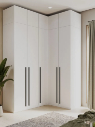 Угловой шкаф для одежды распашной с ящиками и антресолью, София, 2600х1700х1300мм