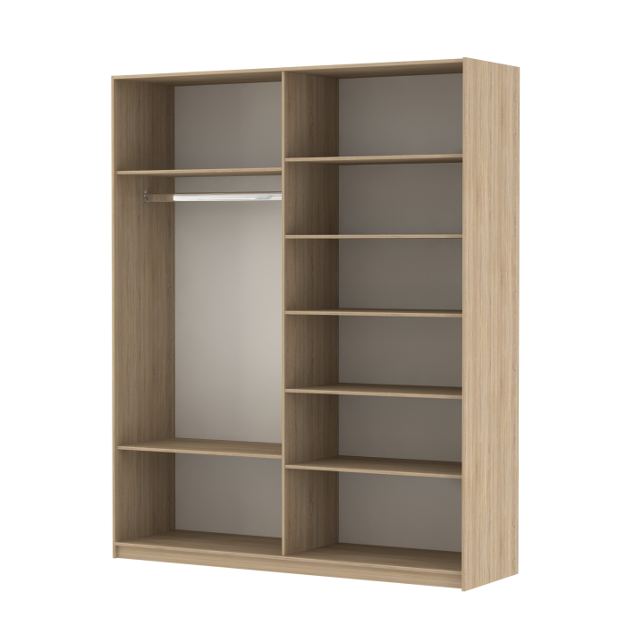 Шкафы-купе 2-х дверные, Шкаф Эста дуо Стекло черное/зеркало 2400 х 1800 х 660