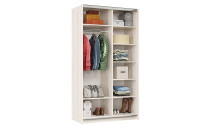 Шкаф-купе Smart 1222 2х дверный (фасады зеркало) профиль серебро