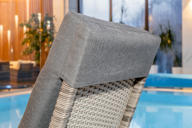 Шезлонг AGATA серый с матрасом