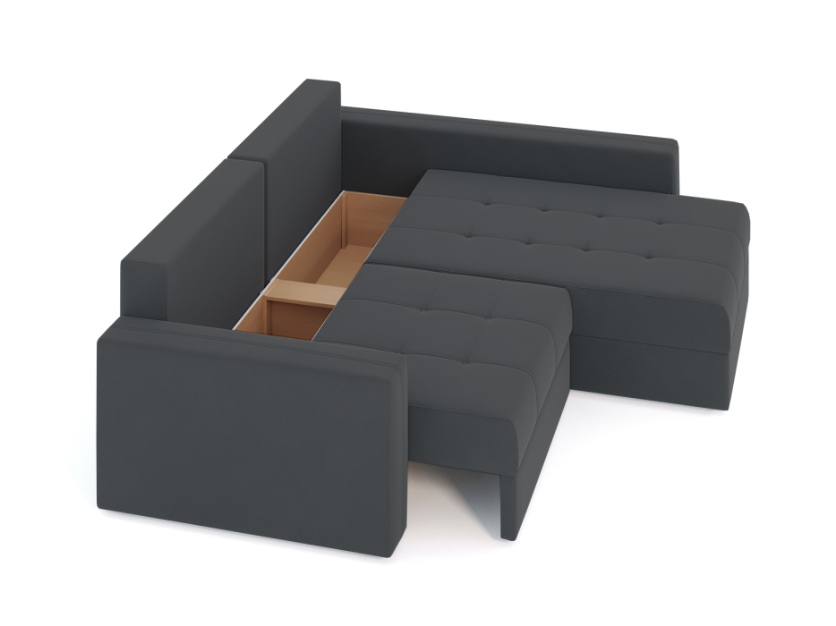 Диваны угловые в гостиную, Диван-кровать угловой Брест 2 секции еврокнижка, велюр