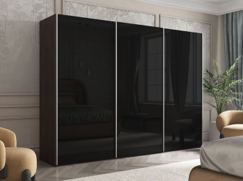 Шкаф Эста трио Стекло черное 2400 х 2700 х 660