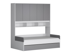Кровати одноярусные, Кровать с антресолью ДЕЛЬТА Next 21.05 (Белый)
