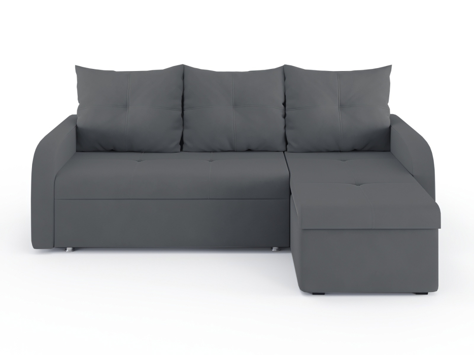 Диваны угловые в гостиную, Диван-кровать угловой Мини Люкс трехсекционная еврокнижка, велюр