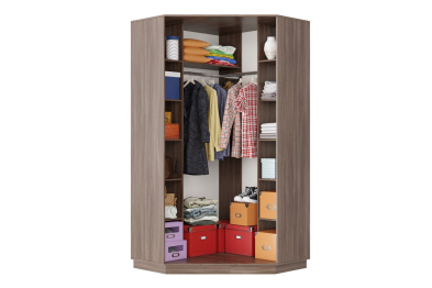 Угловой шкаф-купе Премьер 71 Ясень шимо темный