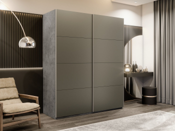 Шкаф-купе Эста 2-х дверный Стекла хаки/Доводчик 200х66х240