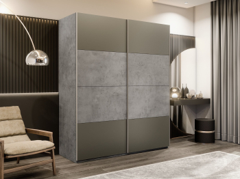 Шкаф-купе Эста 2-х дверный ДСП/Стекла хаки/Доводчик 200х66х240