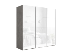 Шкафы-купе 3-х дверные, Шкаф-купе Эста Трио Стекло белое 270х66х240
