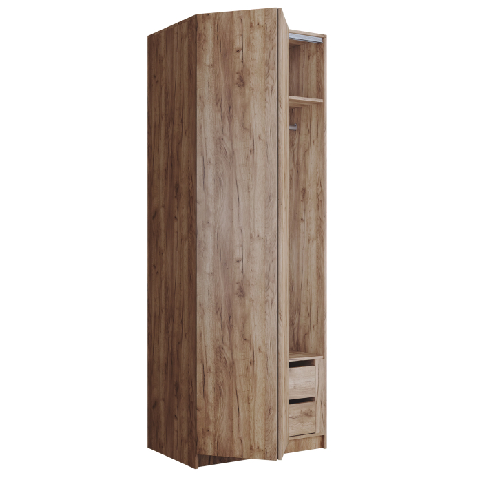 Шкафы распашные, Шкаф складной Е1 Локер ("Гармошка" с системой Push to Move/Левый)81х52.5х220 см, с модулем