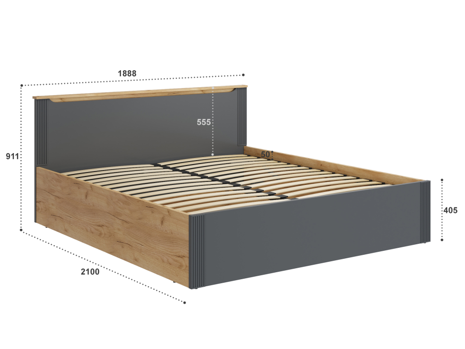 Кровати 180х200, Кровать с подъемным механизмом Эмилия ЭЛ-35