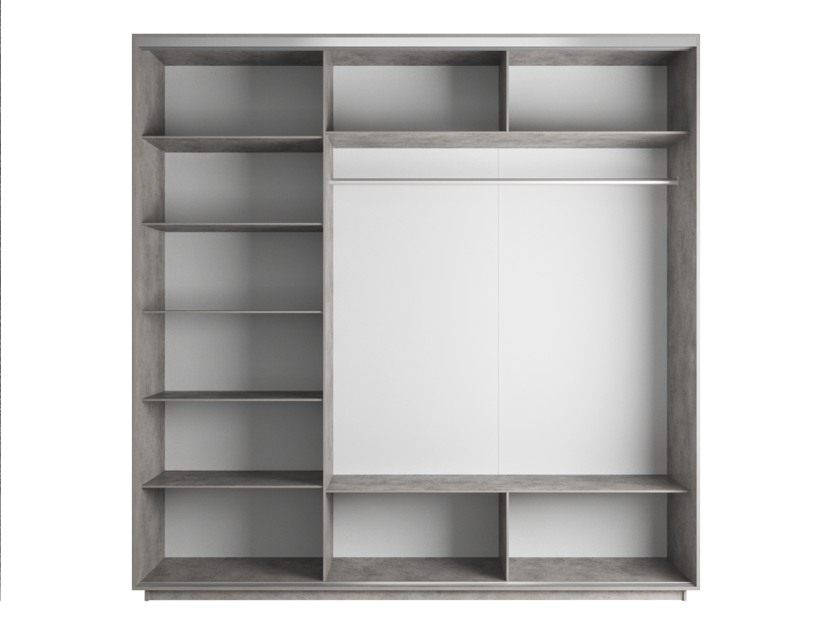 Шкафы-купе, Шкаф-купе Экспресс Медиум (1 зеркало) трио 2200 x 1800 x 600