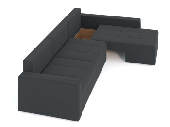 Диван-кровать угловой Брест 3 секции еврокнижка, велюр