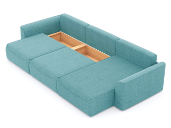 Диван-кровать угловой Рафаэль 3 секции еврокнижка НПБ, рогожка