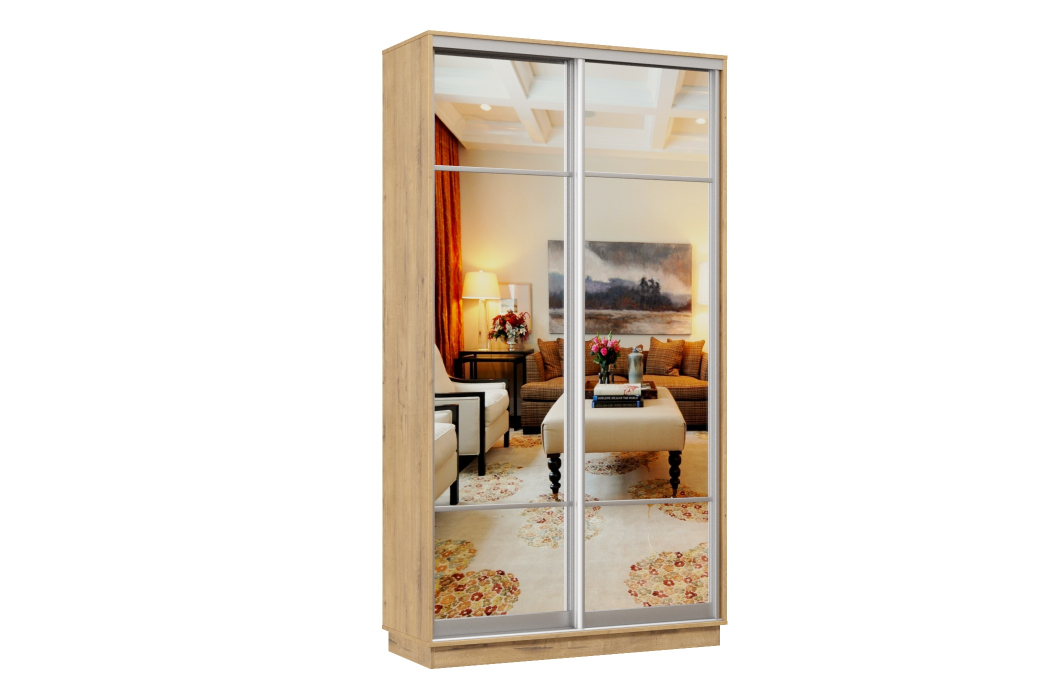 Шкафы-купе 2-х дверные, Шкаф-купе Премьер Лайт МИНИ 02 (11;11) двухдверный