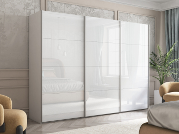 Шкаф-купе Эста Трио Стекло белое 300х66х240