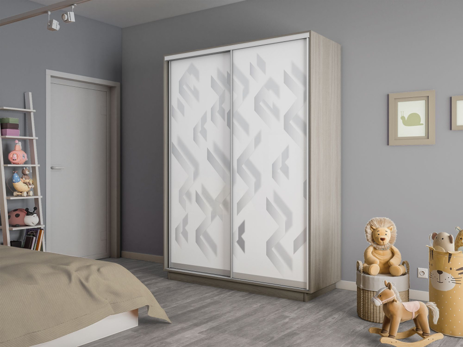 Шкафы-купе 2-х дверные, Шкаф-купе Экспресс 2-х дверный Фотопечать Ленты Стекла 140х45х240