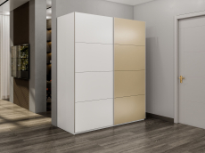 Шкафы-купе 2-х дверные, Шкаф-купе Эста 2-х дверный ДСП/Стекла фисташка/Доводчик 160х66х240