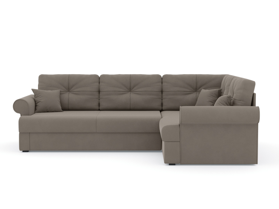 Диваны угловые в гостиную, Диван-кровать угловой Мирта дельфин, велюр