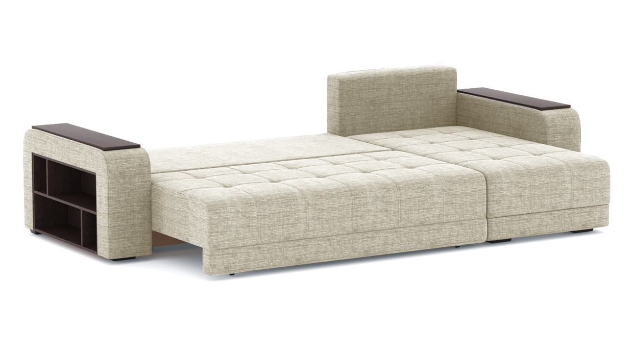 Диваны угловые в гостиную, Диван-кровать угловой Дубай еврокнижка, рогожка