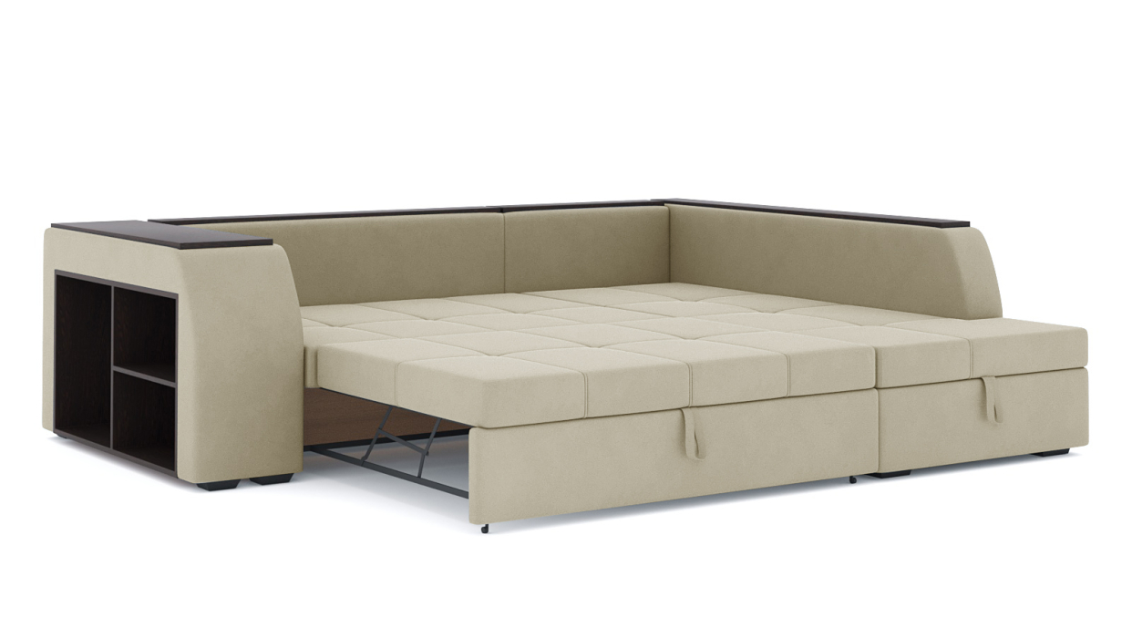 Диваны угловые в гостиную, Диван-кровать угловой Брюссель дельфин, велюр