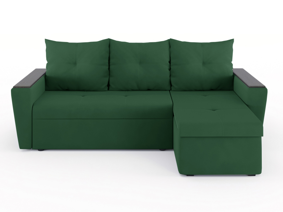 Диваны угловые в гостиную, Диван-кровать угловой Дубай Майами еврокнижка трехсекционная, велюр