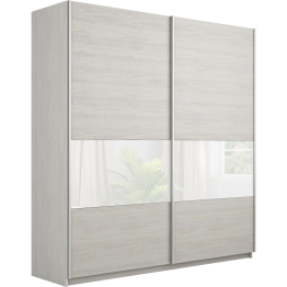 Шкаф-купе Широкий Прайм 2-х дверный ДСП/Стекло белое/Доводчики 220х57х230