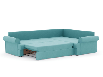 Диван-кровать угловой Мирта дельфин, велюр