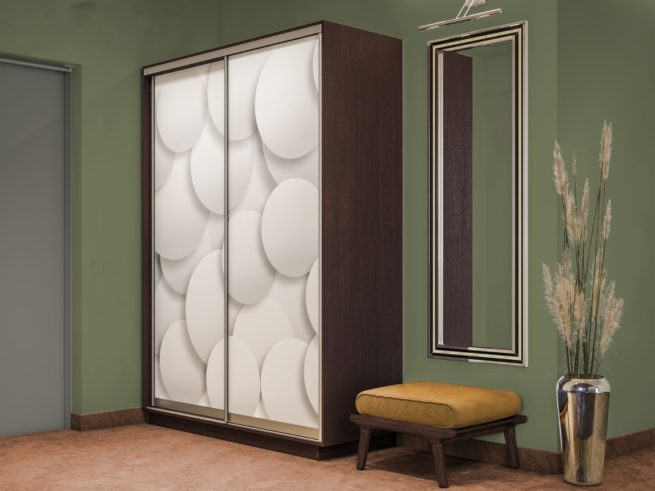 Шкафы-купе 2-х дверные, Шкаф-купе Экспресс 2-х дверный Фотопечать Шары Стекла 160х60х240