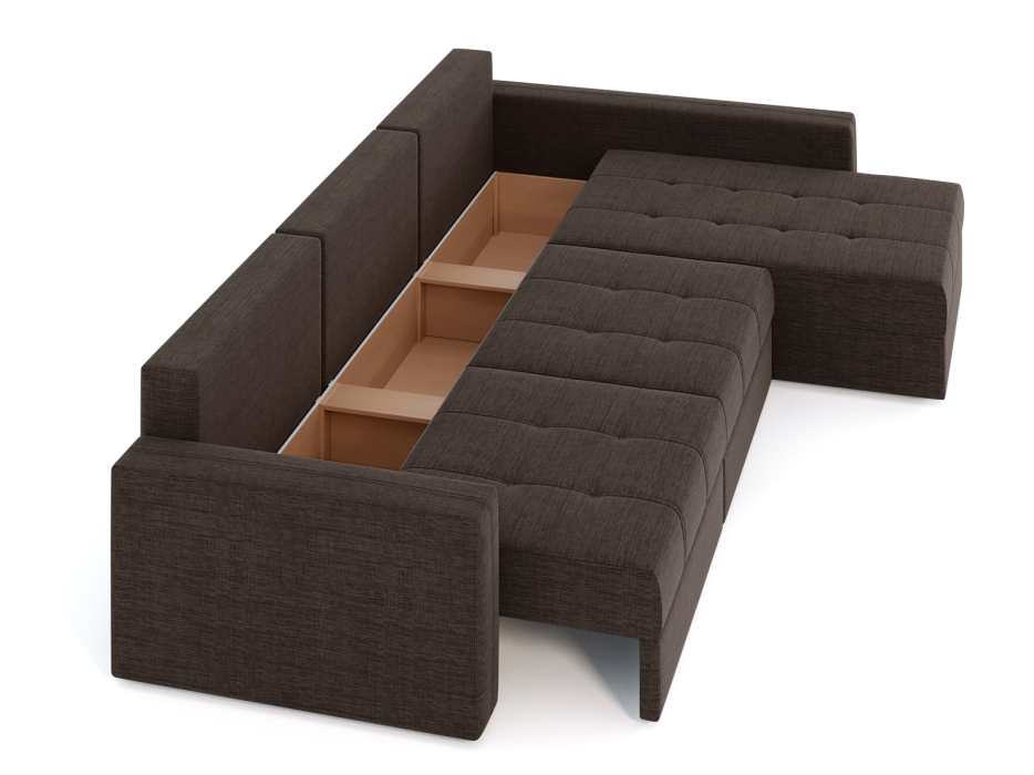 Диваны угловые в гостиную, Диван-кровать угловой Брест 3 секции еврокнижка, рогожка