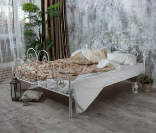 Кованая кровать Афина 1.6 с двумя спинками