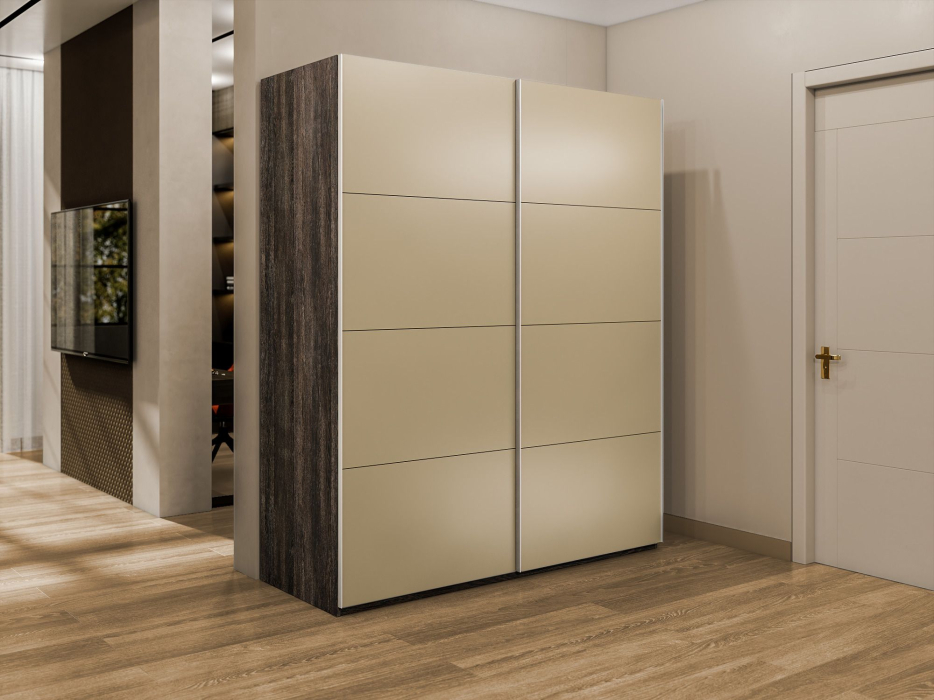 Шкафы-купе 2-х дверные, Шкаф-купе Эста 2-х дверный Стекла фисташка/Доводчик 160х66х240