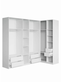 Угловой шкаф для одежды распашной с ящиками, София, 2200х2500х1300мм