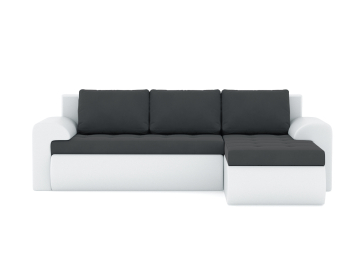 Диван-кровать угловой Кормак с подлокотниками, велюр+кож.зам.