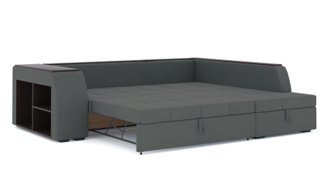 Диван-кровать угловой Брюссель дельфин, велюр