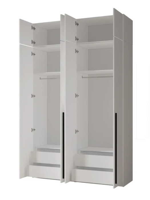 Шкафы распашные, Шкаф распашной 4-х дверный с антресолью София 2600х1600х520 мм