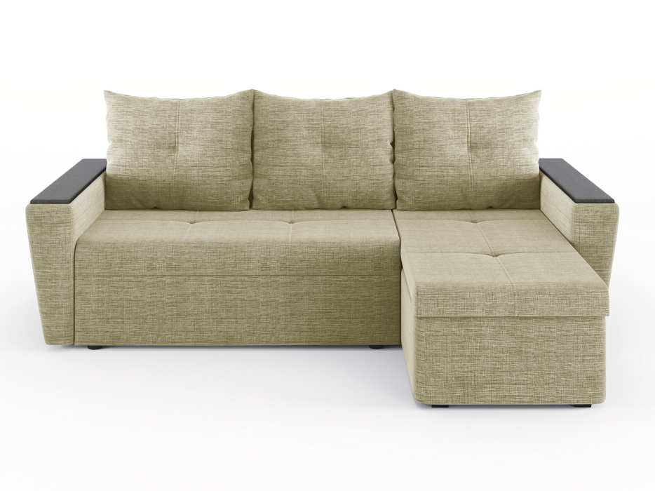 Диваны угловые в гостиную, Диван-кровать угловой Дубай Майами еврокнижка трехсекционная, рогожка