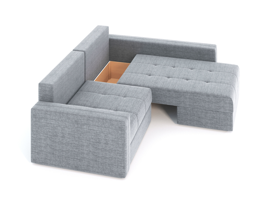 Диваны угловые в гостиную, Диван-кровать угловой Брест 2 секции еврокнижка, рогожка